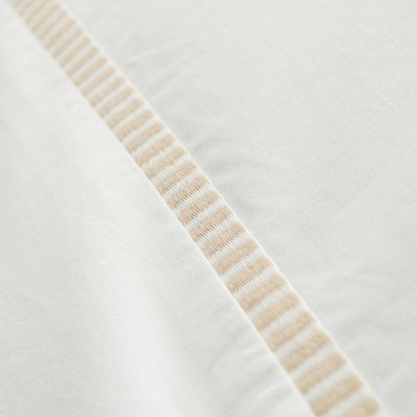 Bianca Contrast Trim 200 Thread Count Cotton Duvet Cover Set White / Natural