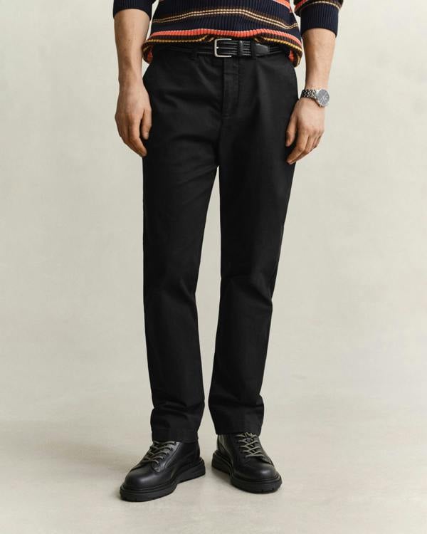 GANT Mens Regular Fit Classic Chinos - 05 Black | CHO | Designer Mens Chinos