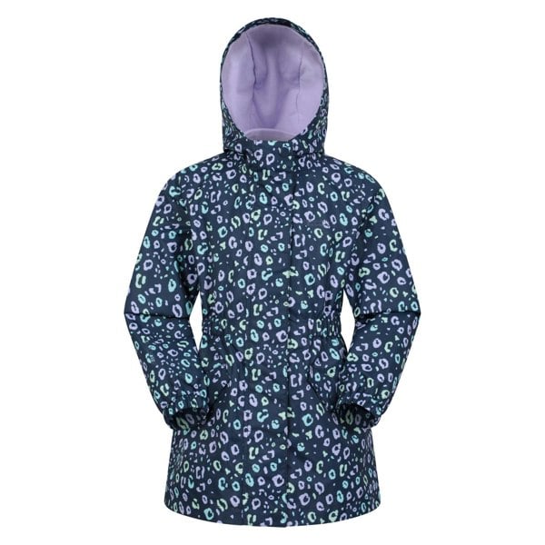 Mountain Warehouse Childrens/Kids Dale Leopard Print Lightweight Waterproof Jacket - Dusky Purple