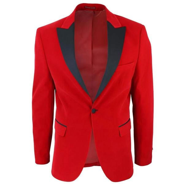 TruClothing Mens Red Velvet Dinner Tuxedo Suit Jacket Blazer