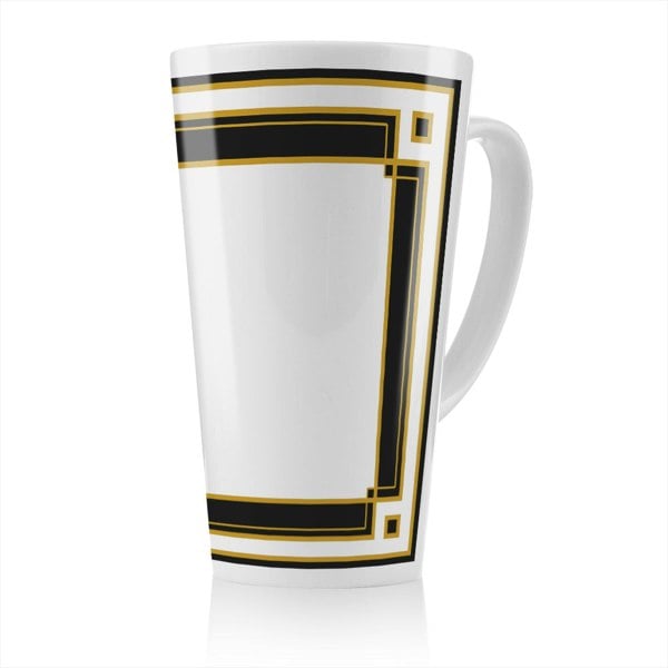 Benjamin Tate Design Art Deco Black & Gold Latte Mug