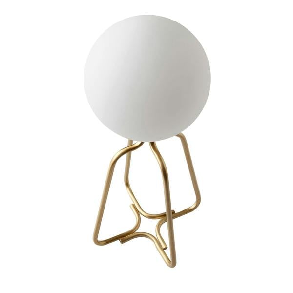 Angel Cerdá Table Lamp Golden Steel and White Glass 8049