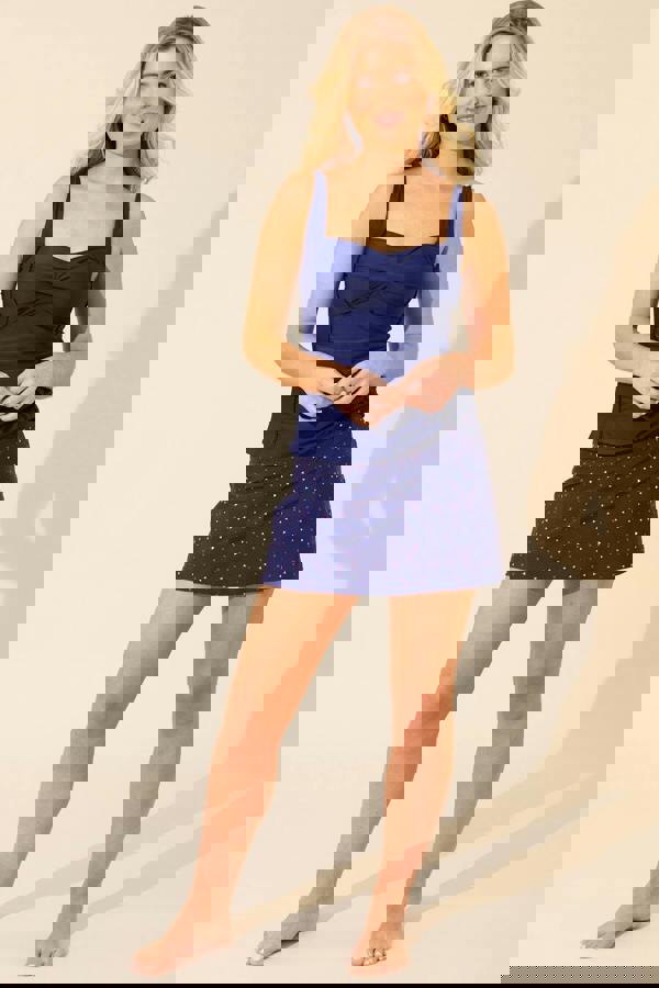 Navy Geo Swim Skirt Full Set