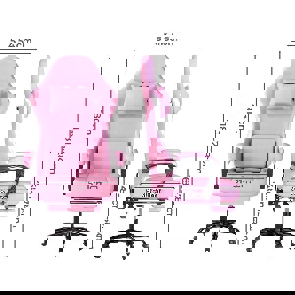 Levede Office Desk Chair Fabric Gaming Recliner Adjustable Height Swivel Pink