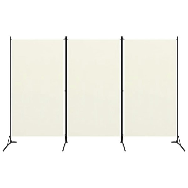 Berkfield 3-Panel Room Divider Cream White 260x180 cm