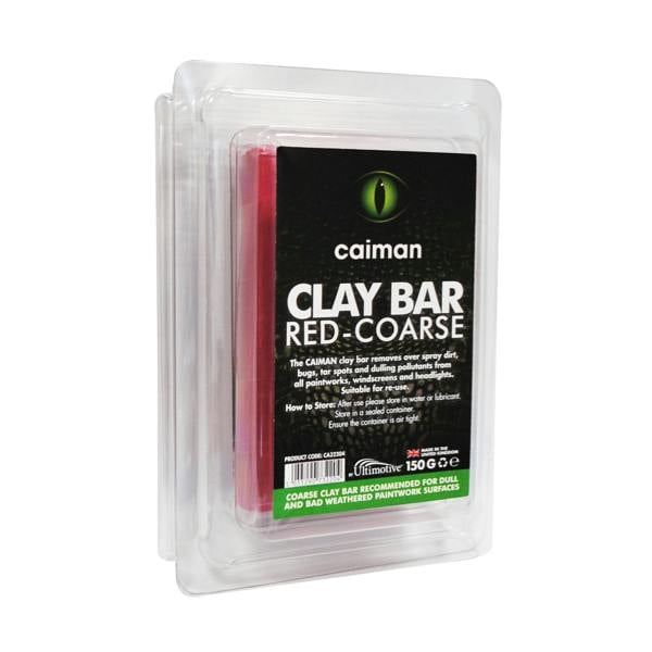 CAIMAN Red-Coarse Clay Bar Car Detailing Cleaner Removes Sludge Mud 150g