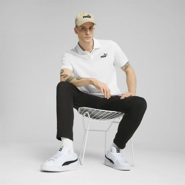 Puma Mens Logo Pique Classic Polo Shirt - White - 