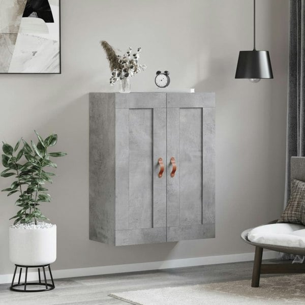 Berkfield Wall Mounted Cabinet Concrete Grey 69.5x34x90 cm Engineered Wood