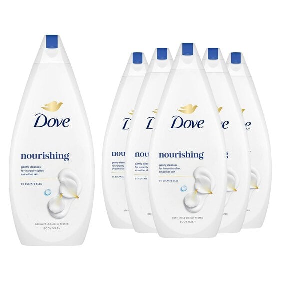 Dove Caring Bath Nourishing Body Wash 720ml with 0% Sulfate SLES, 6 Pack