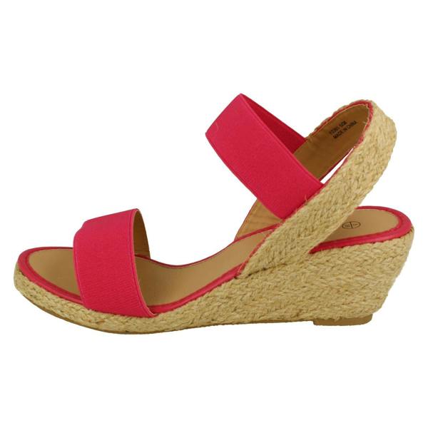 Savannah Ladies Savannah Elasticated Strap Wedge Heeled Sandals F2301