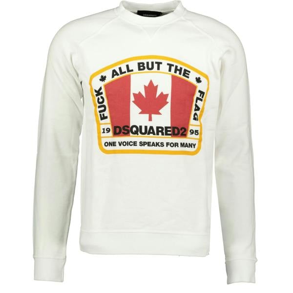DSquared2 Canadian Flag Logo Sweatshirt White - chancefashionco