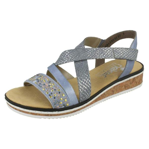 Rieker Ladies Rieker Wedge Heeled Sandals V3663