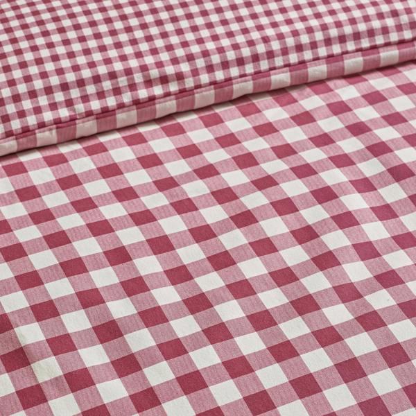 Catherine Lansfield Brushed Gingham Check Reversible Duvet Cover Set Burgundy