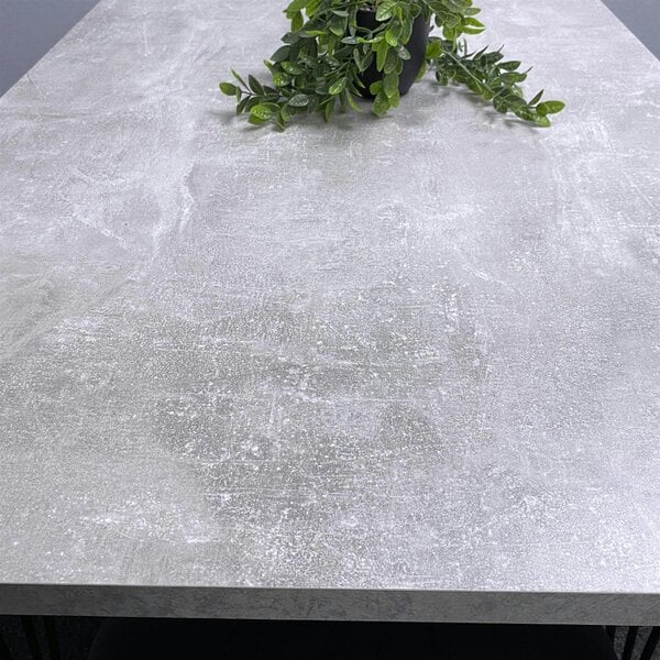 Kosy Koala Grey Dining Table with Hairpin Legs & 2 Matching Benches Set for Kitchen & Dining Room