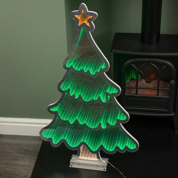 Samuel Alexander 90cm Light up Standing Christmas Tree with Star Infinity Decoration with LEDs