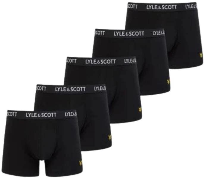 Lyle & Scott 5-Pack Miller Boxer Briefs, Black