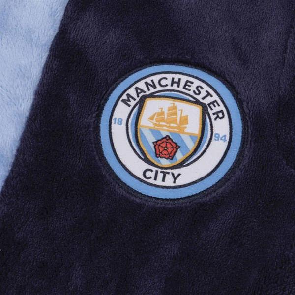 Manchester City FC Man City Boys Hooded Dressing Gown Navy - Master, Clothing, Sports, Gift