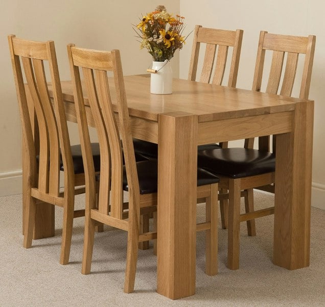 That's Furniture Kuba Small Oak Dining Table with Princeton Oak Chairs