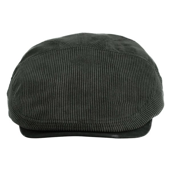 Gamble & Gunn 'Goodwood' Cord Flat Cap Dark Charcoal Grey