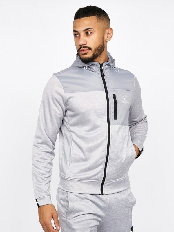Crosshatch Catmoore Zip Thru Tracktop Grey