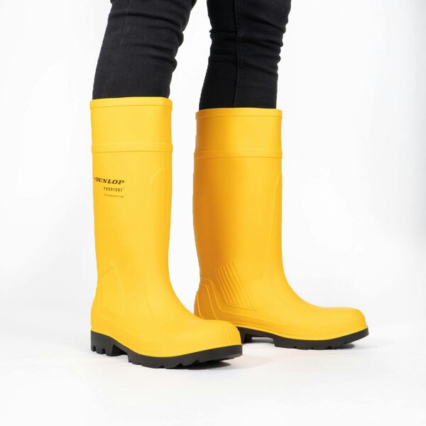 Dunlop PUROFORT Safety Wellington Boots   in  Yellow