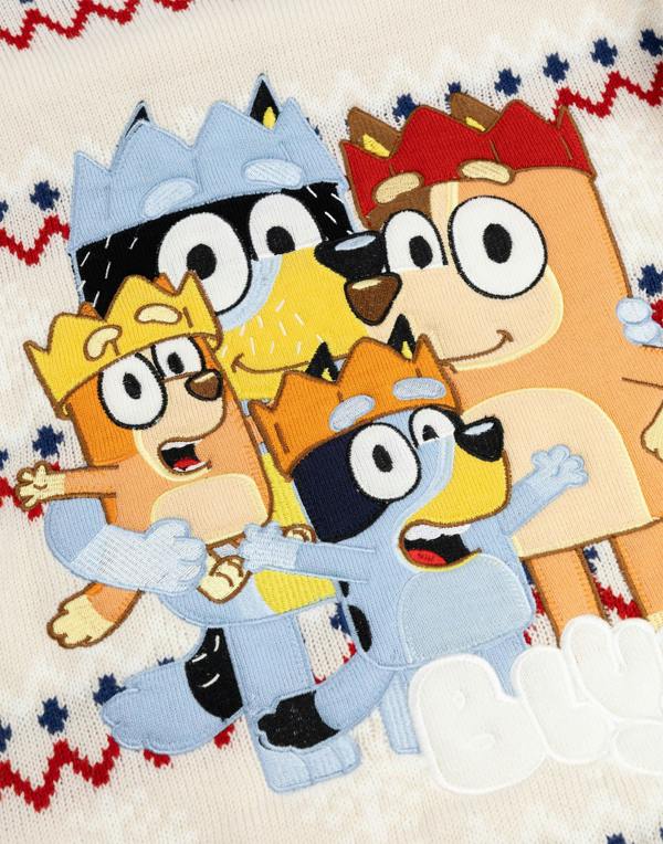 Bluey Unisex Beige Character Christmas Jumper