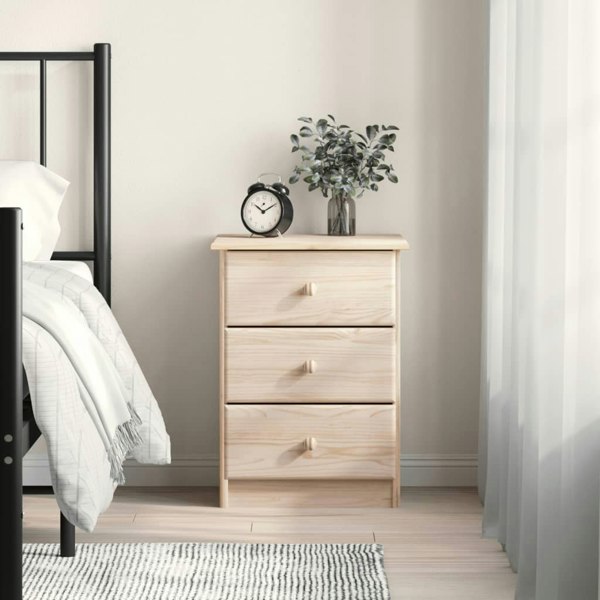 Berkfield Bedside Cabinet ALTA 41x35x55 cm Solid Wood Pine