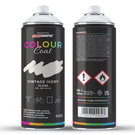 Colour Coat Vintage Ivory RAL 030 90 05 Gloss Spray Paint 400ml