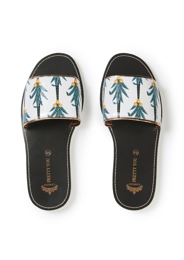 Coconut Printed Slide & Clutch Set - Sandals