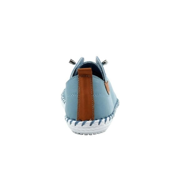 Lunar Women's St Ives Leather Plimsolls - Light Blue