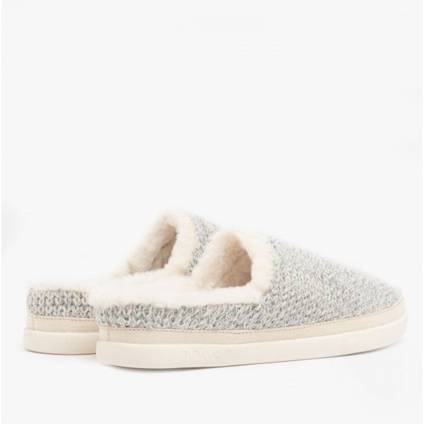 TOMS SAGE Womens Knitted Mule Slippers White