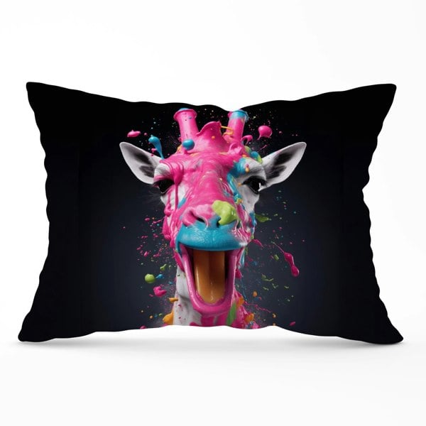 Warren Reed Splashart Giraffe Face Pink Cushions