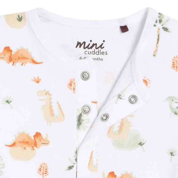 Mini Cuddles Baby Boys 3pk Dinosaur Print Bodysuits, Multicolour
