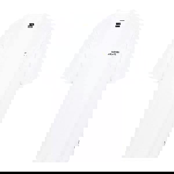 Fendi Embroidered Made in Fendi T-Shirt   in  White