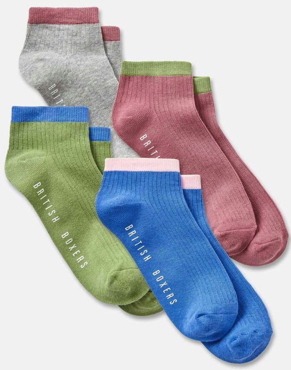 Women's Four-Pair Sock Gift Box – Trainer Liner Socks - British Boxers