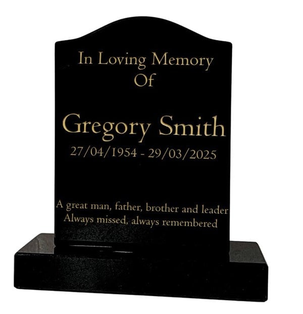 Memorials Direct Granite Memorial Ogee Headstone – Small Size- Free Personalised Engraving