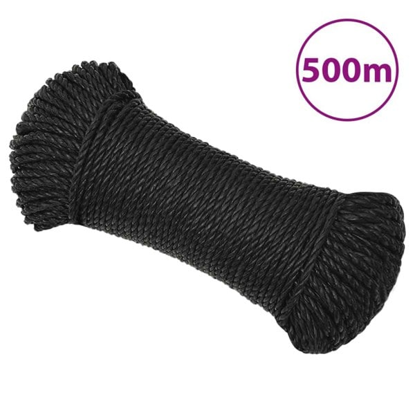 Berkfield Work Rope Black 6 mm 500 m Polypropylene