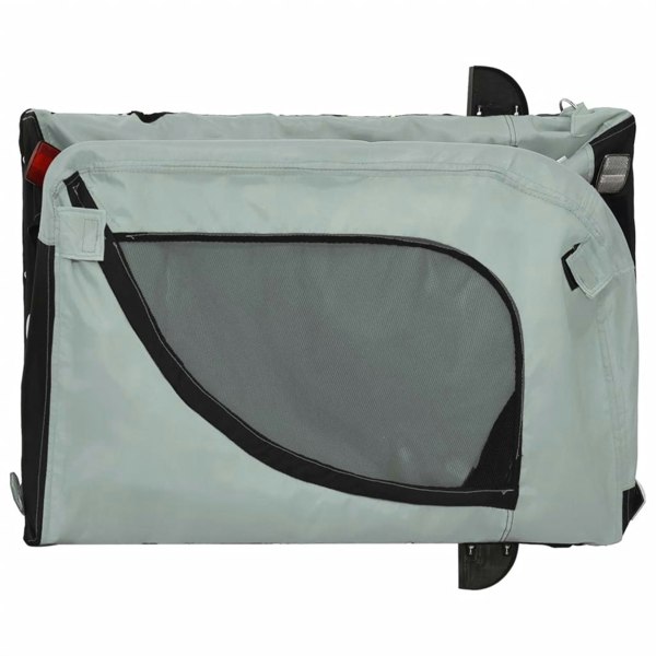 Berkfield Dog Bike Trailer Grey and Black Oxford Fabric and Iron