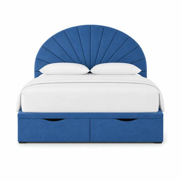Great British Beds Rome Divan Ottoman Bed - Blue Plush