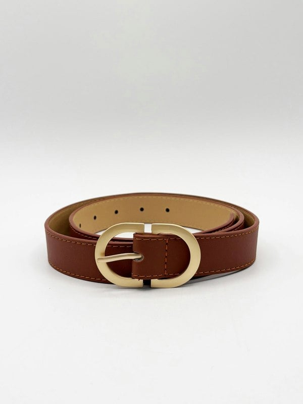 SVNX Brown Belt with Gold Metal Buckle