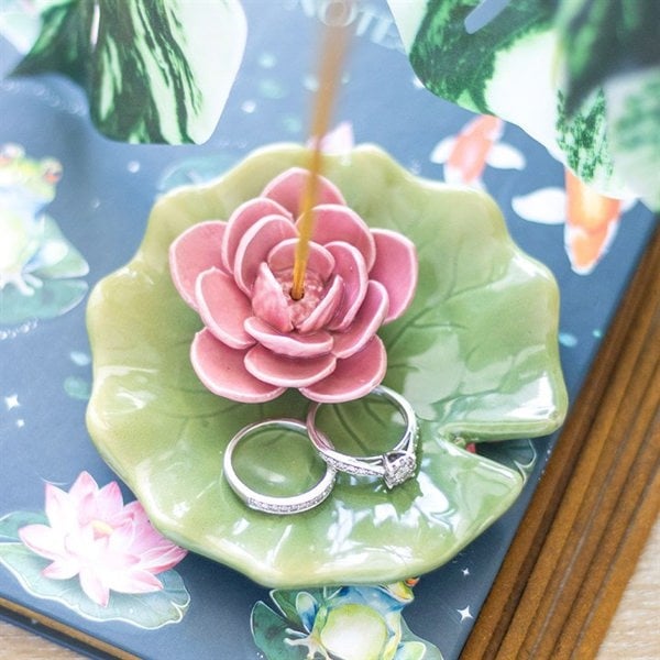 Serano Lily Pad Trinket Dish and Incense Stick Holder