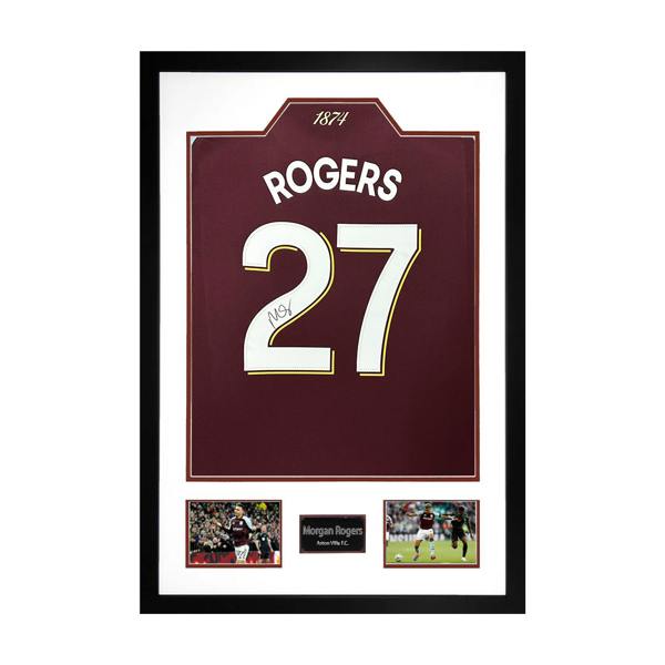 Morgan Rogers Signed Aston Villa Shirt Premium Frame