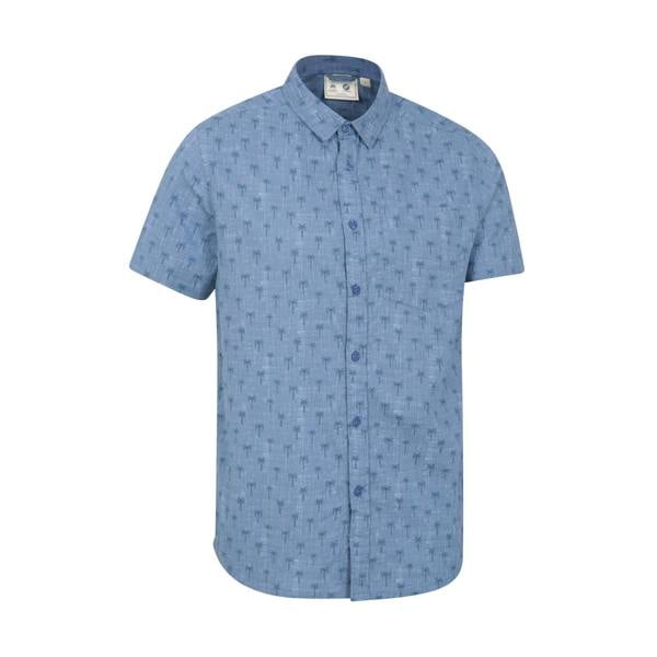Mountain Warehouse Mens Preston Illustration Palm Tree Shirt - Blue - 
