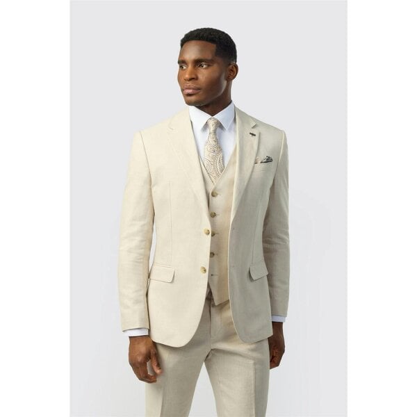 Ted Baker Tailored Fit Stone Linen Cotton Jacket