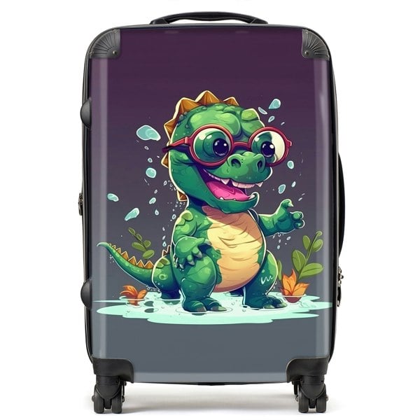 Warren Reed Happy Dino In A Puddle Suitcase