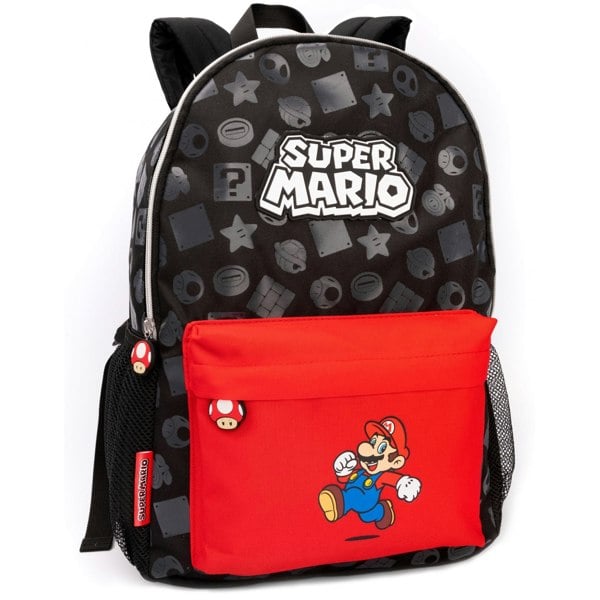 Super Mario All-Over Print Backpack - Black/Red