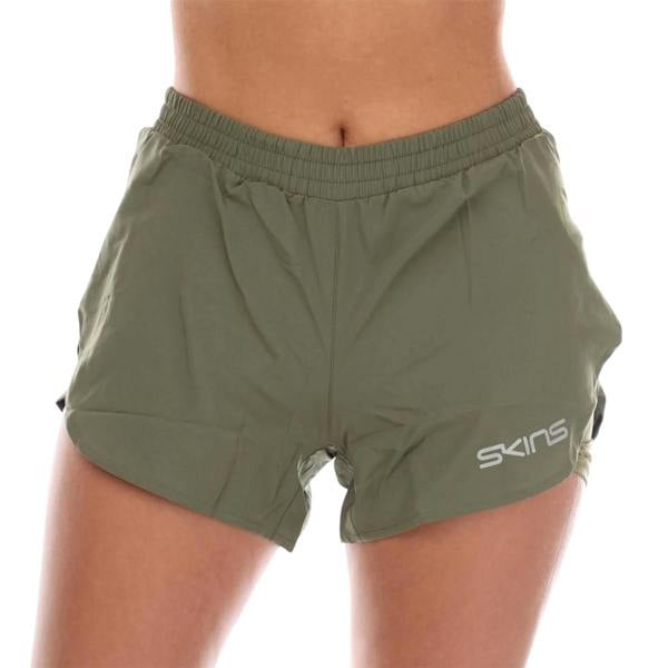 Skins Womens/Ladies Series-3 Superpose Running Shorts - Khaki Green - 