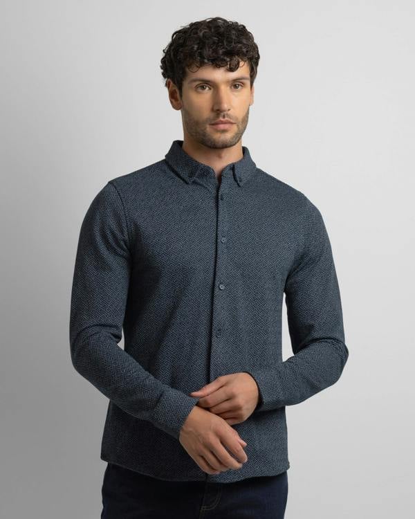 Steel & Jelly Audlem – Diamond Jacquard Jersey Shirt