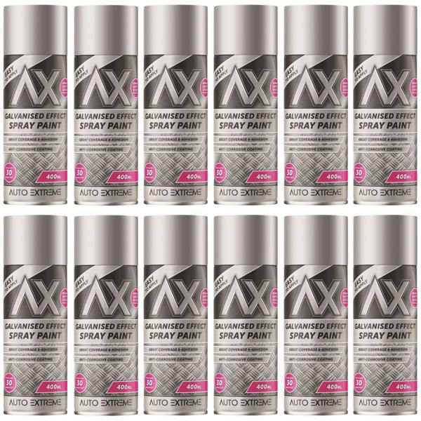 Paint Factory 12X  Galvanised Effect Spray Paint 400ml