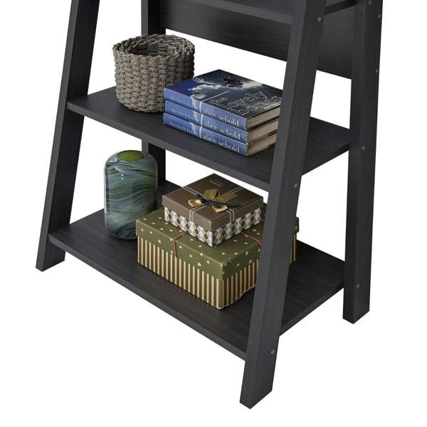 Timber Art Design Riva Retro 5 Tier Ladder Bookcase Display Shelf Unit